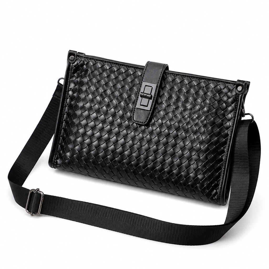 ALBERT Tas Selempang Kulit Anyaman Premium