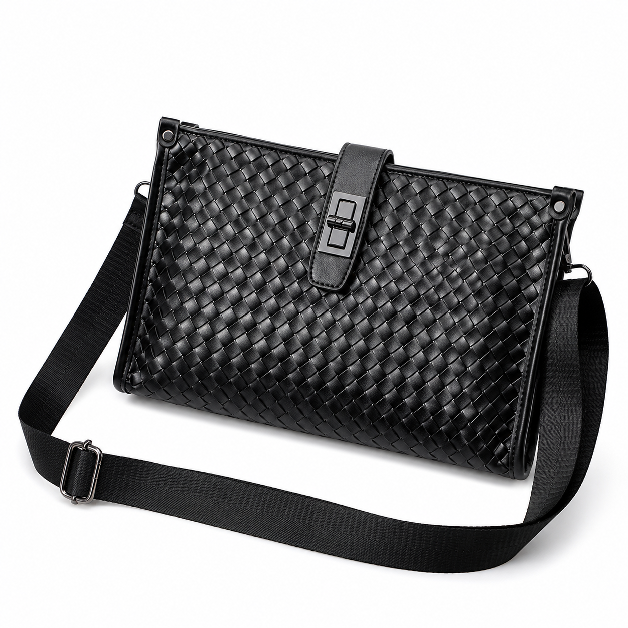ALBERT Tas Selempang Kulit Anyaman Premium
